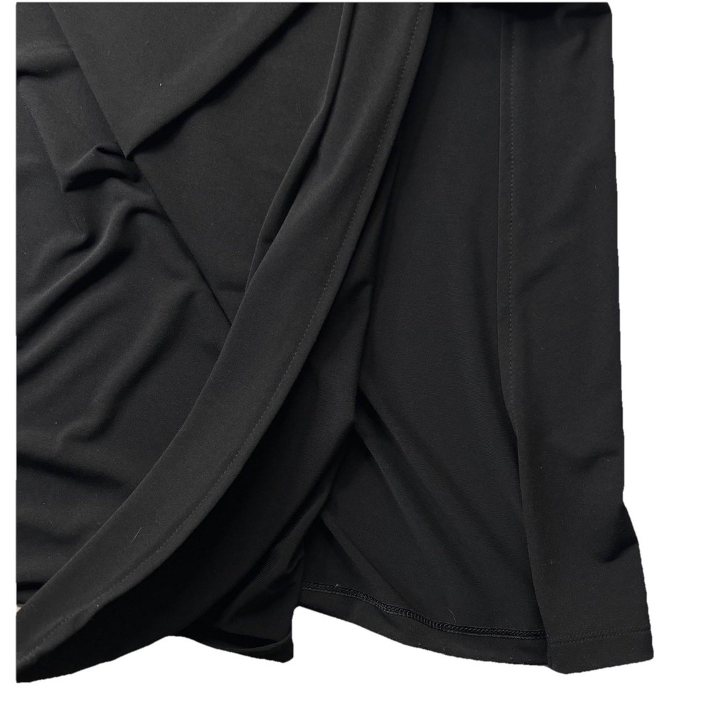 Chicos Size 1 Black Cold Shoulder Dress Womens Stretch Short Sleeve Maxi - Picture 5 of 12